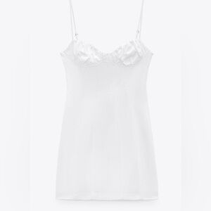 Zara White Poplin Mini Dress.